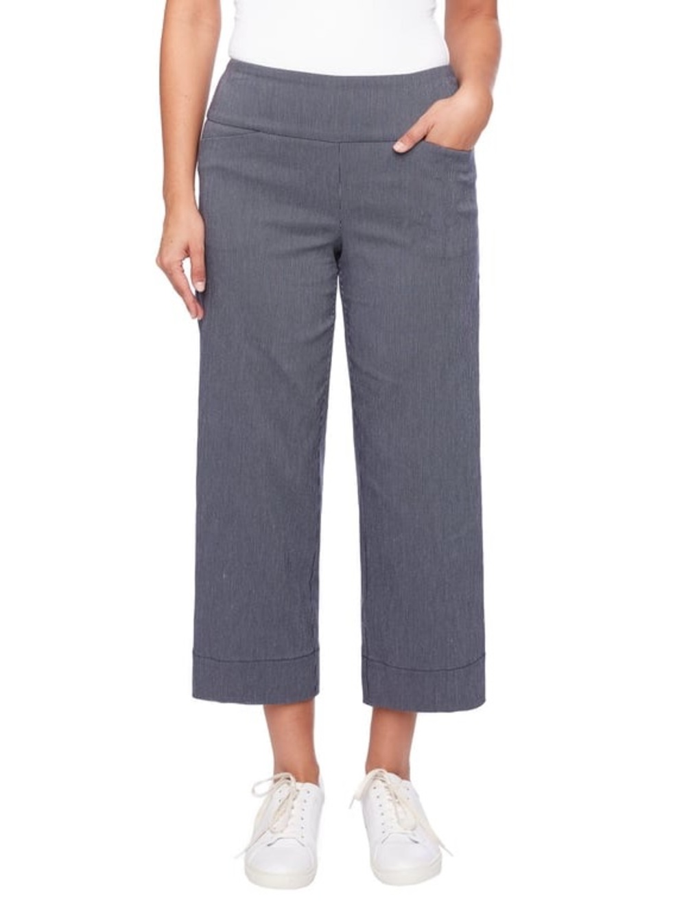 S.C. & CO. Women's Pull-on Knit Ponte Crop Gaucho